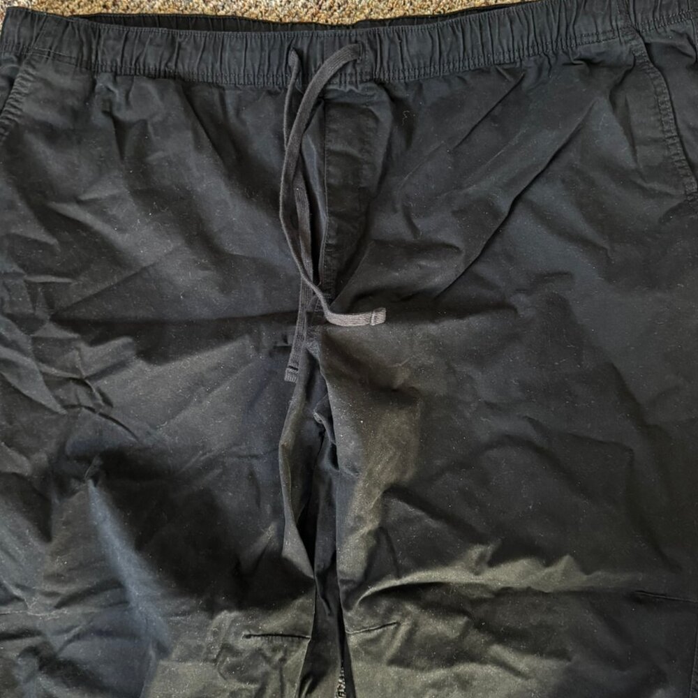 Men's Drawstring Army Joggers Stretch Jeans - Black 3XL